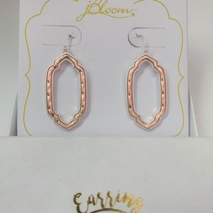 jBloom Jewelry - NIB jBloom Rose Gold Earrings Lined W/ Silver jBloom Jewelry - NIB jBloom Rose Gold Earrings Lined W/ Silver